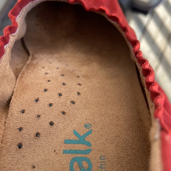 Softwalk Wish Red Suede Leather Wedge Ballet Flats Shoes Women's Size 10.5 Wide - Picture 9 of 10